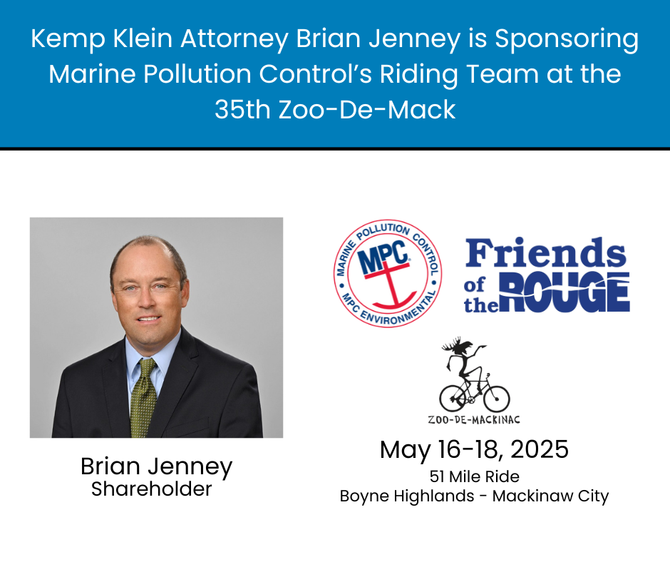 Kemp Klein Attorney Brian Jenney is Sponsoring Marine Pollution Control’s Riding Team at the 35th Zoo-De-Mack